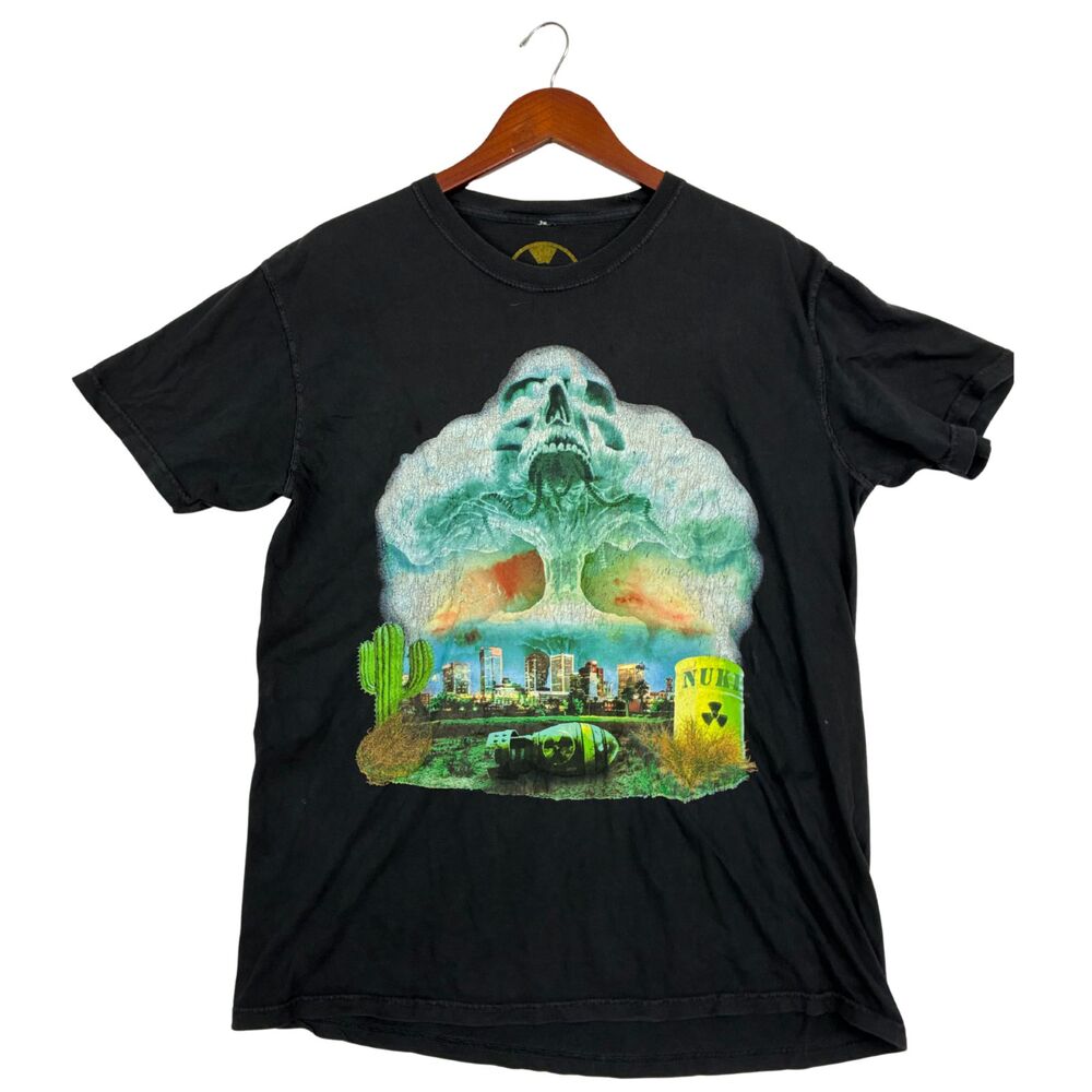 Fasthouse Nuclear Skull Graphic T Shirt Mens Large Black 100% Cotton Moto Tee